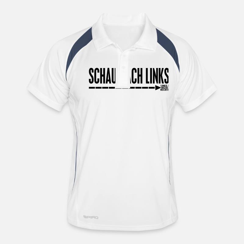 looking for links! - Men's Polo breathable - white/navy