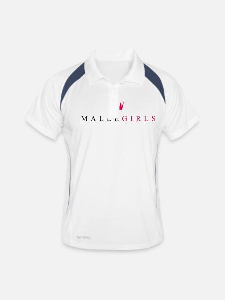 malle girls krone - Männer Polo atmungsaktiv - Weiß/Navy - Vorne
