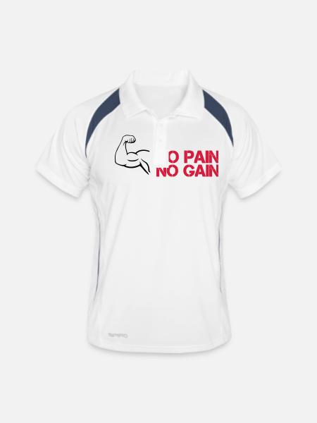 Biceps Pain Gain - Men's Polo breathable - white/navy - Front