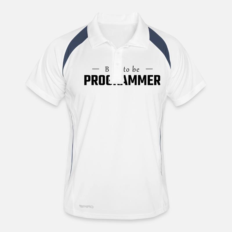 Born to be PROGRAMMER - Men's Polo breathable - white/navy