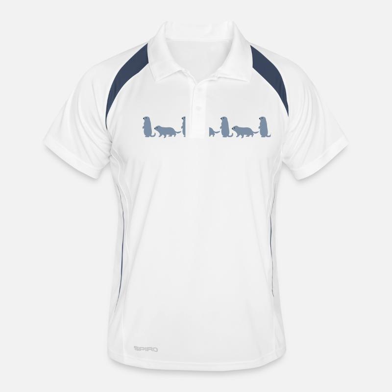Murmeltier vektor - Männer Polo atmungsaktiv - Weiß/Navy
