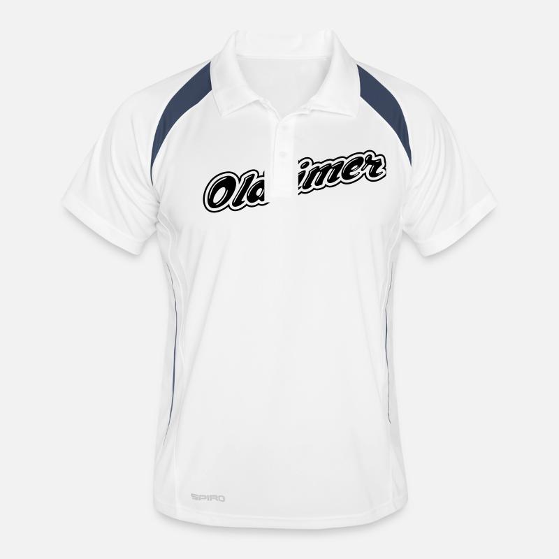 Oldtimer - Männer Polo atmungsaktiv - Weiß/Navy