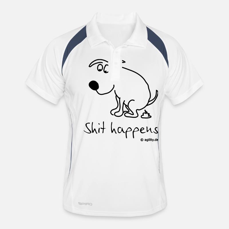 shit happens Männer Polo atmungsaktiv