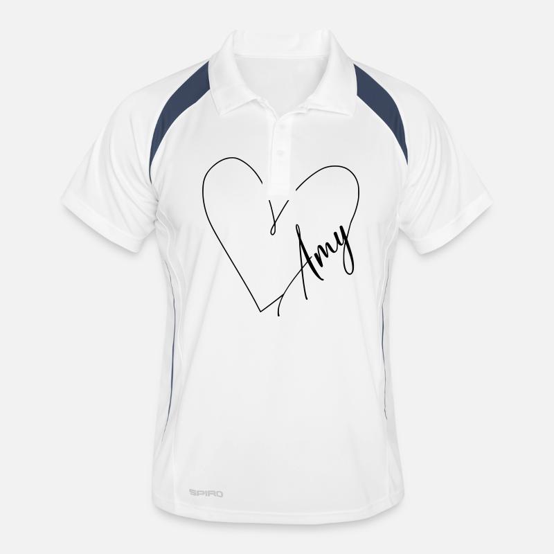 Amy Name Heart Line Men's Polo breathable