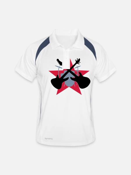 band - Polo respirant Homme - blanc/marine - Devant