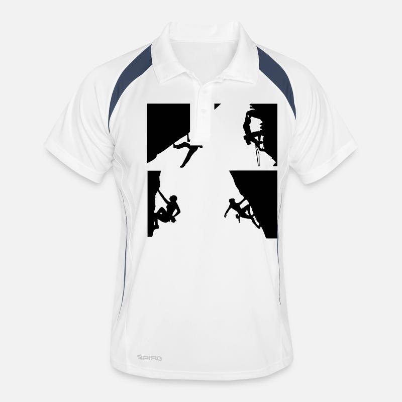 Klettern - Männer Polo atmungsaktiv - Weiß/Navy
