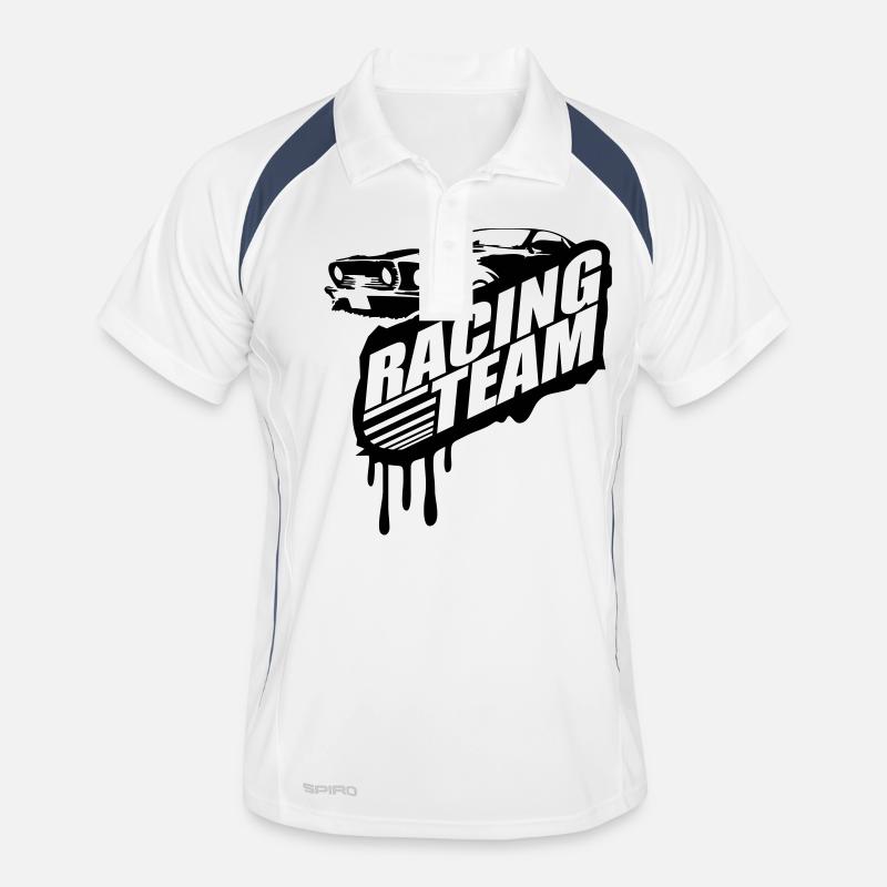 Racing Team Graffiti Stamp Design - Men's Polo breathable - white/navy