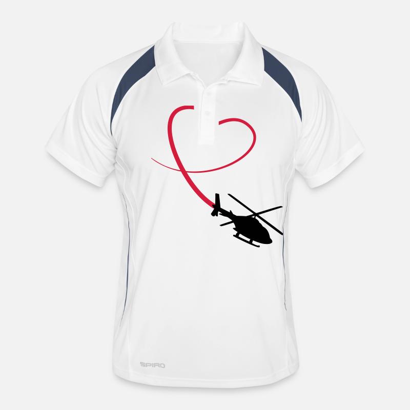 Hubschrauber Liebe Herz Looping Männer Polo atmungsaktiv
