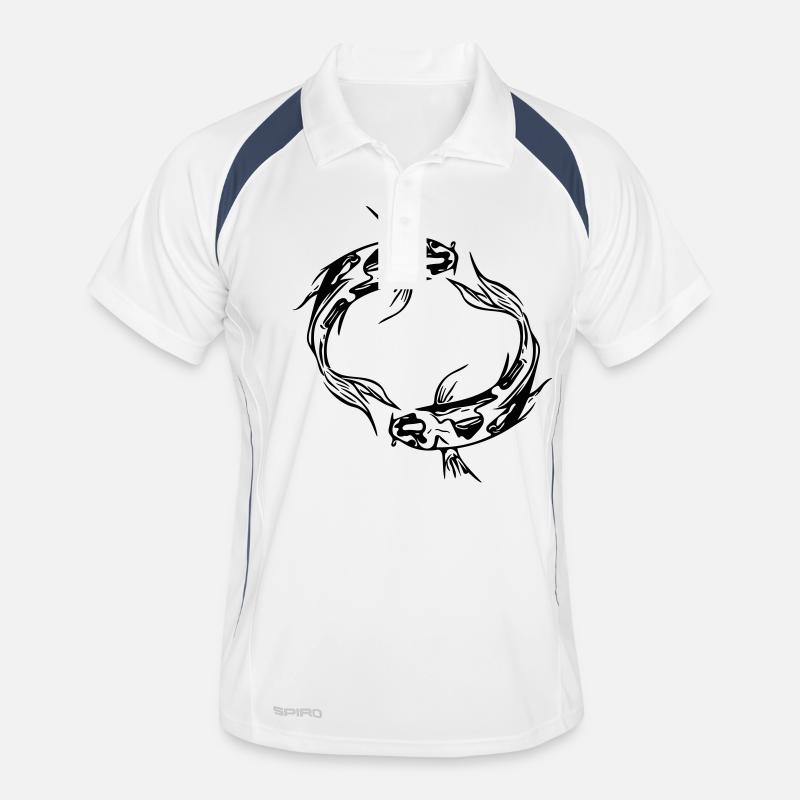Two Vector Koi Carp Fish Men's Polo breathable