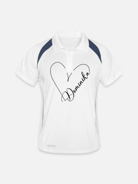 Dominika Name Heart Line - Men's Polo breathable - white/navy - Front