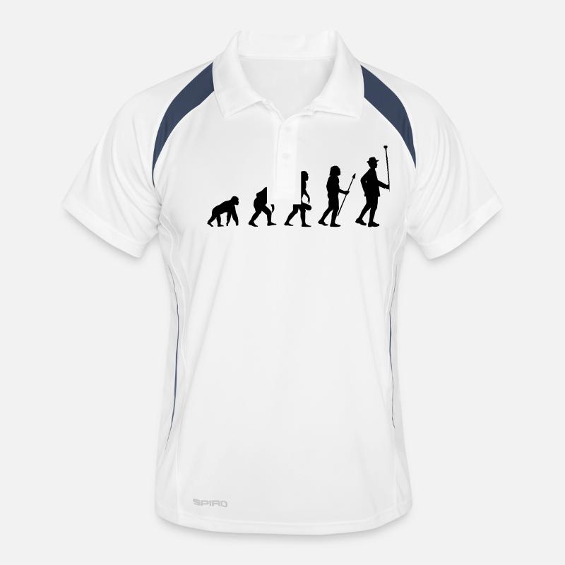 Stabführer Evolution - Männer Polo atmungsaktiv - Weiß/Navy