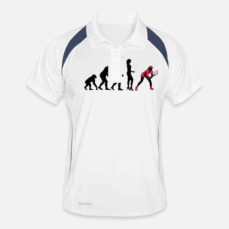 evolution_female_tennis_2c - Männer Polo atmungsaktiv - Weiß/Navy