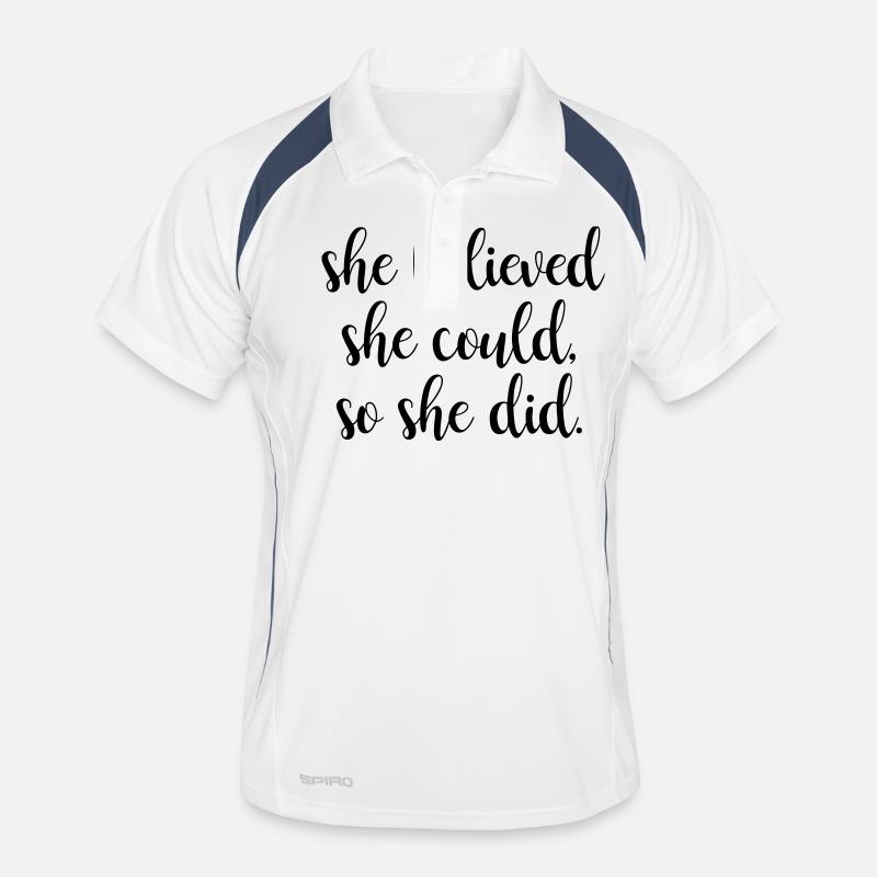 She Believed she could, so she did Men's Polo breathable