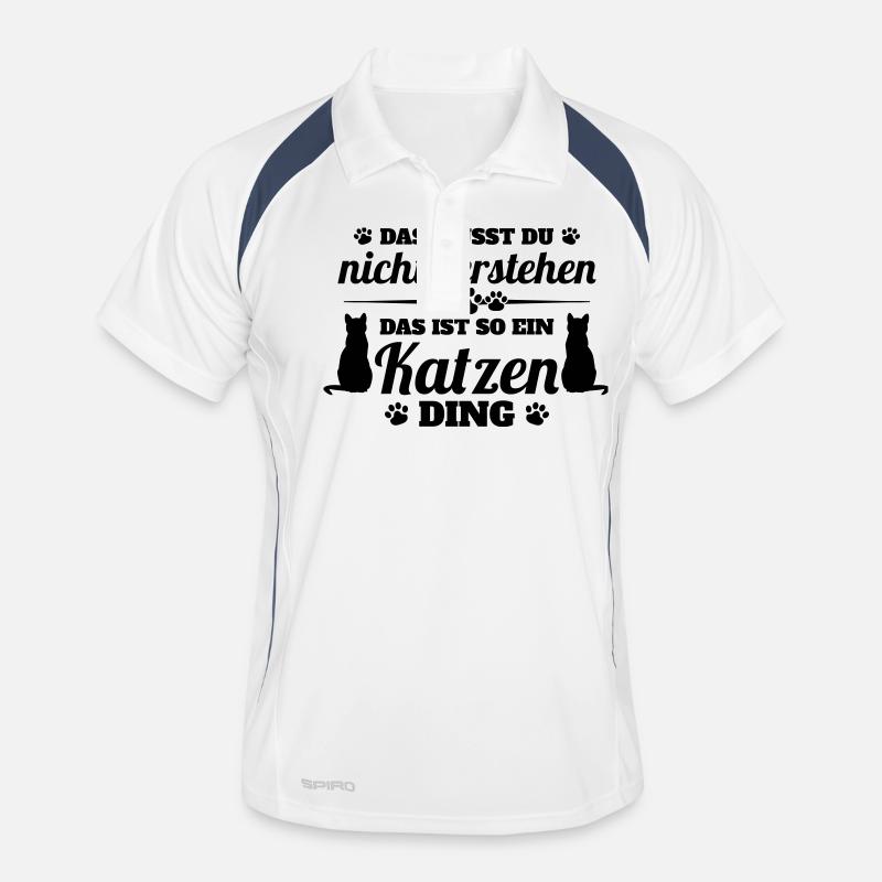 Katzen-Ding - Männer Polo atmungsaktiv - Weiß/Navy