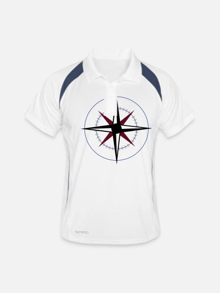 Boussole nord sud ouest est cadeau idée - Polo respirant Homme - blanc/marine - Devant