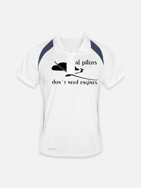 real glider pilot glide gift motor - Men's Polo breathable - white/navy - Front