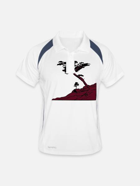 Le Gurp - Männer Polo atmungsaktiv - Weiß/Navy - Vorne