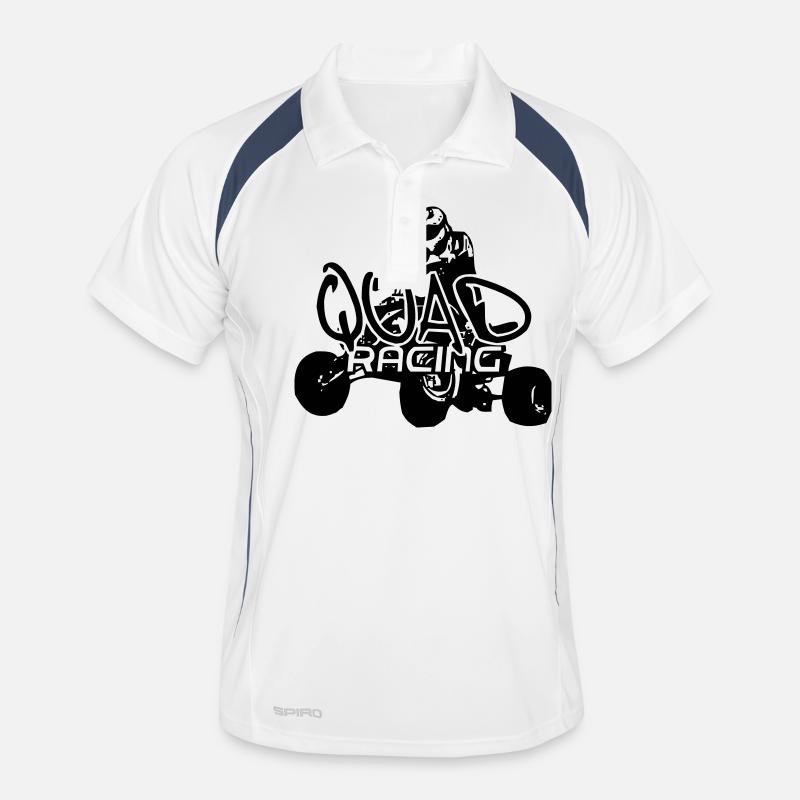 quad3 - Männer Polo atmungsaktiv - Weiß/Navy