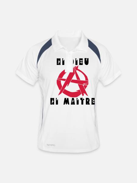 ni dieu ni maitre - Polo respirant Homme - blanc/marine - Devant