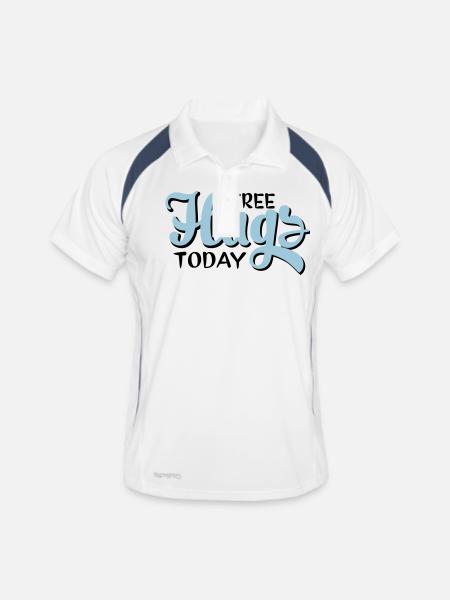 hugs - Men's Polo breathable - white/navy - Front
