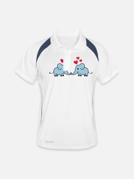elefant_love - Men's Polo breathable - white/navy - Front