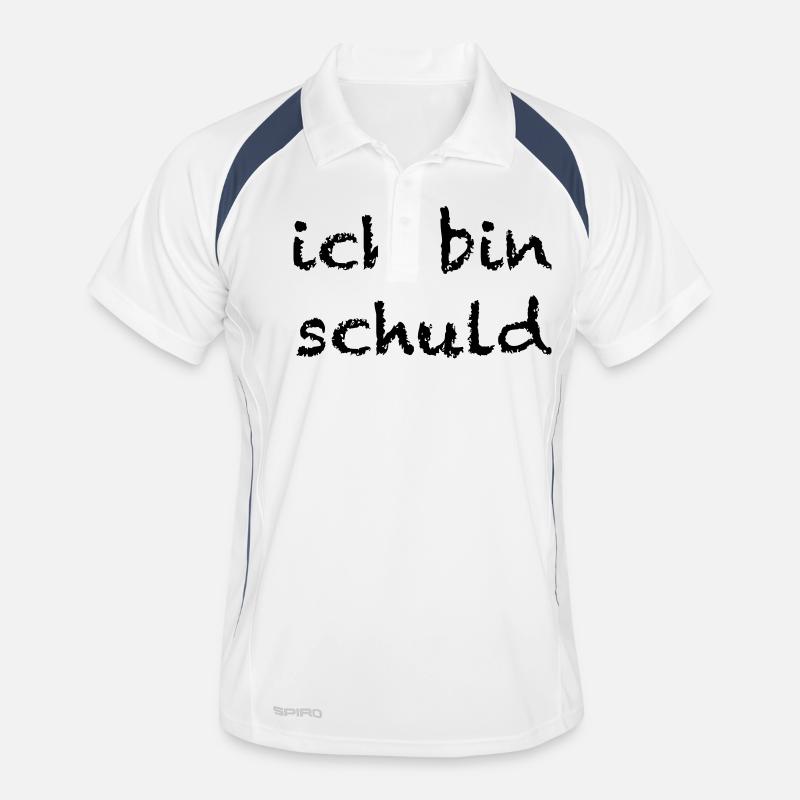 ich bin schuld - Männer Polo atmungsaktiv - Weiß/Navy