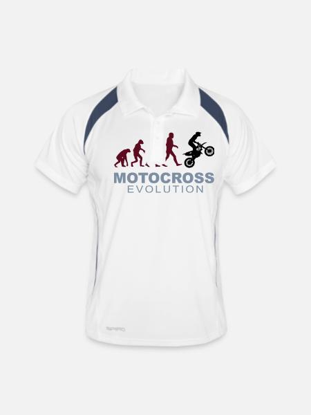 Motocross Evolution - Men's Polo breathable - white/navy - Front