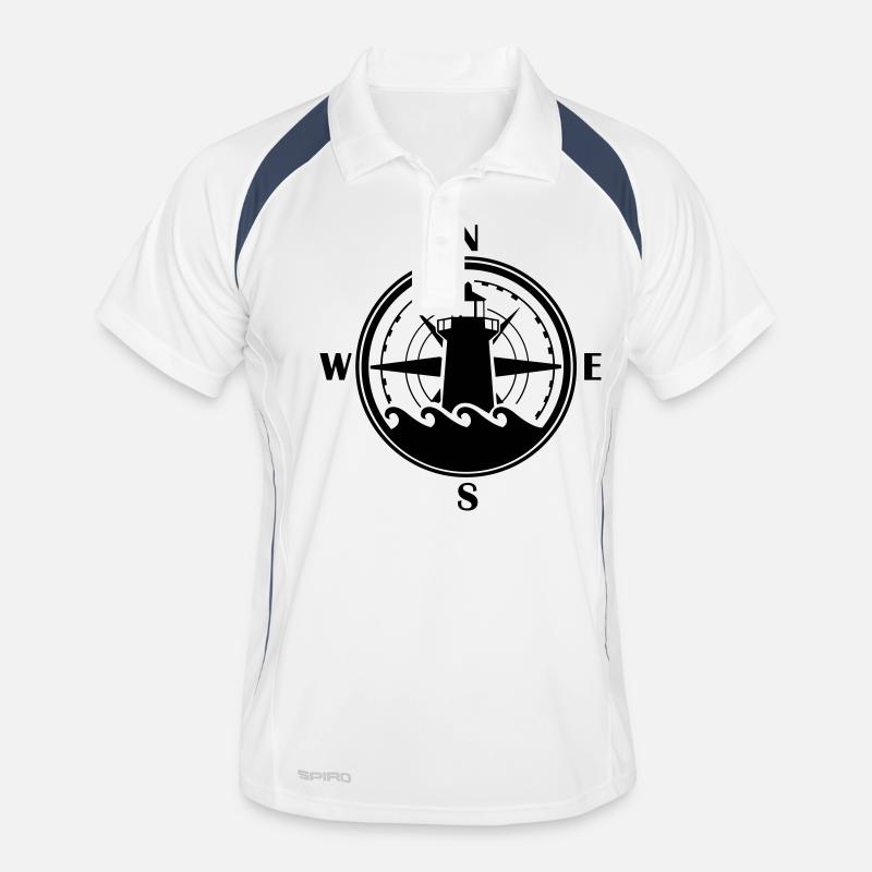 leuchtturm_kompass_02 - Men's Polo breathable - white/navy