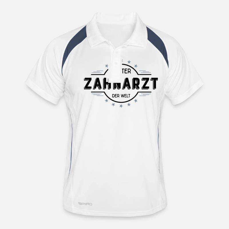 zahnarzt - Männer Polo atmungsaktiv - Weiß/Navy