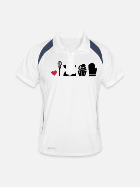 to bake - Men's Polo breathable - white/navy - Front