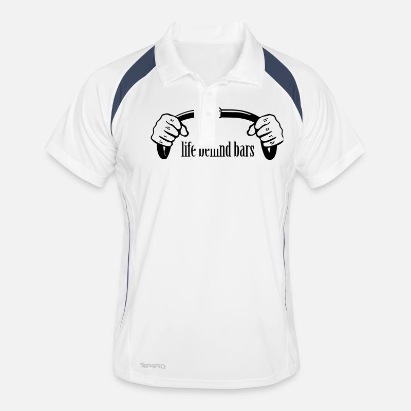 Fahrrad Bars - Männer Polo atmungsaktiv - Weiß/Navy