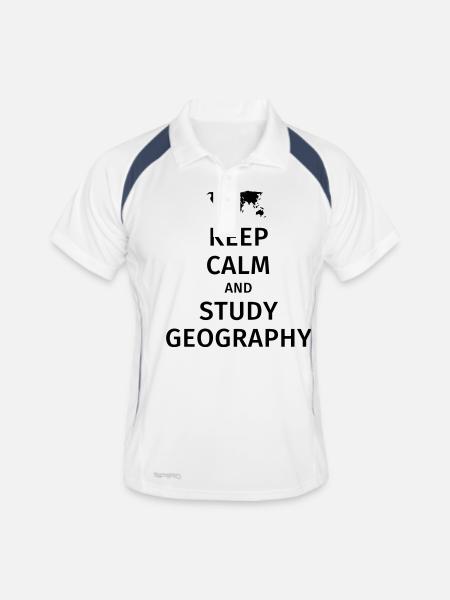 keep calm and study geography - Men's Polo breathable - white/navy - Front