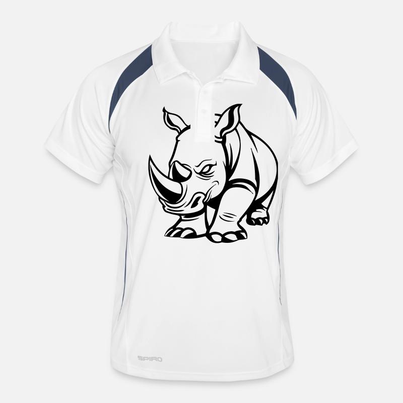 rhinoceros - Men's Polo breathable - white/navy