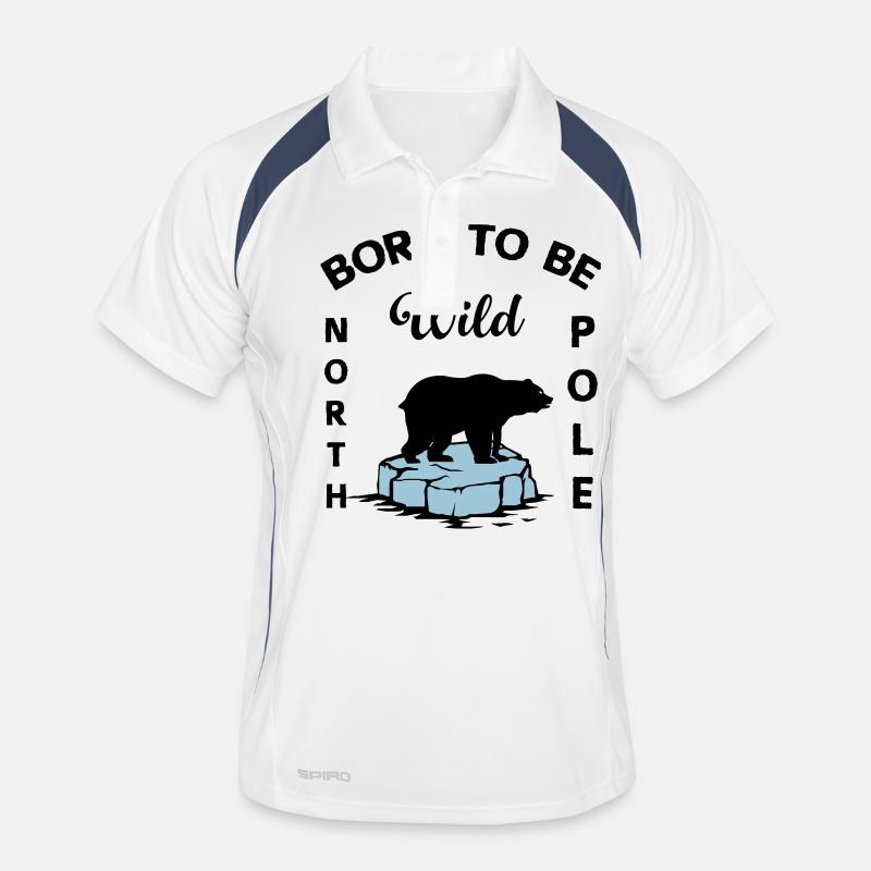 Ours polaire Wilderness Antarctique - Polo respirant Homme - blanc/marine