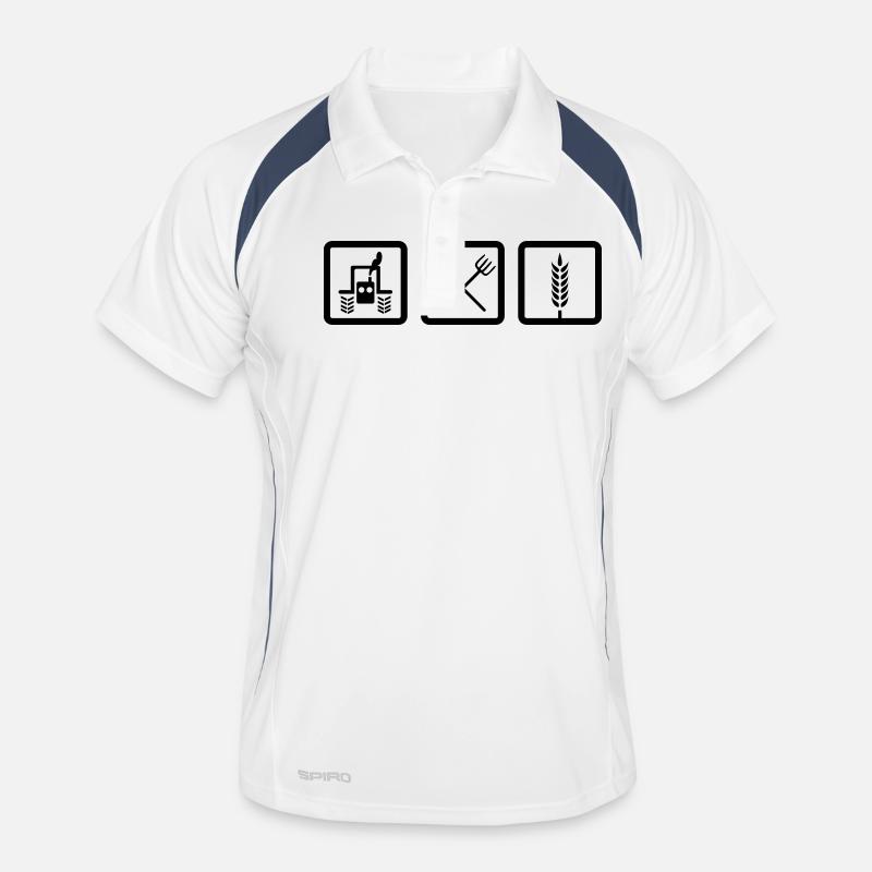 Bauernhof - Männer Polo atmungsaktiv - Weiß/Navy