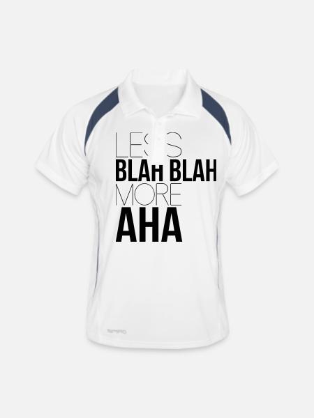 less blah blah - Men's Polo breathable - white/navy - Front