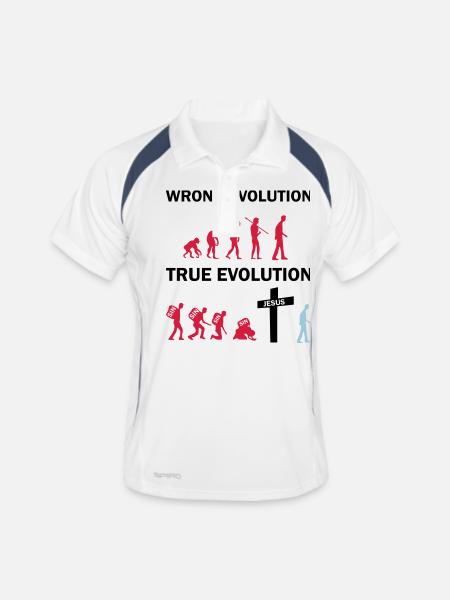 true evolution jesus - Men's Polo breathable - white/navy