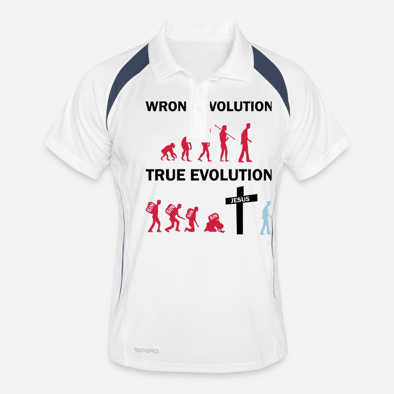 true evolution jesus - Men's Polo breathable - white/navy