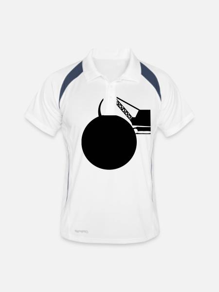 chantier - Polo respirant Homme - blanc/marine - Devant