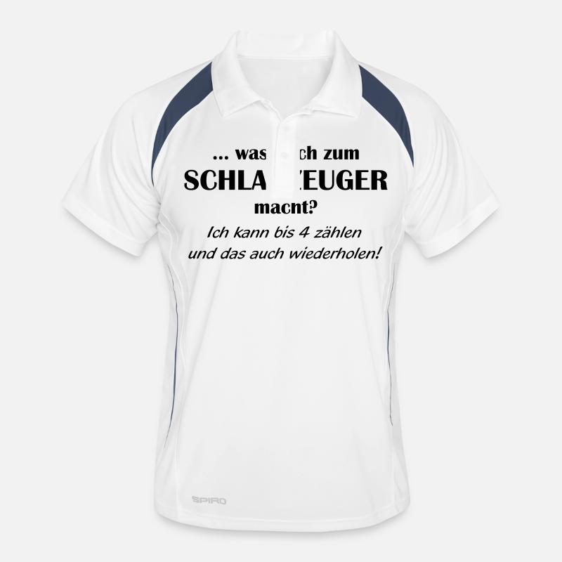 Schlagzeuger Qualifikation 1farbig - Männer Polo atmungsaktiv - Weiß/Navy