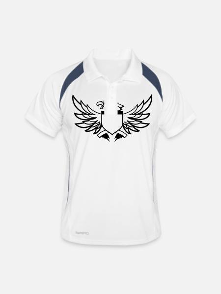 wappen06 - Männer Polo atmungsaktiv - Weiß/Navy - Vorne