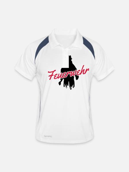 feuerwehr - Männer Polo atmungsaktiv - Weiß/Navy