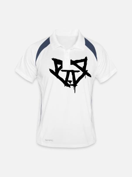 wolfneu2 - Männer Polo atmungsaktiv - Weiß/Navy - Vorne