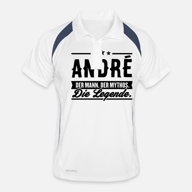 Man Myth Legend André - Men's Polo breathable - white/navy
