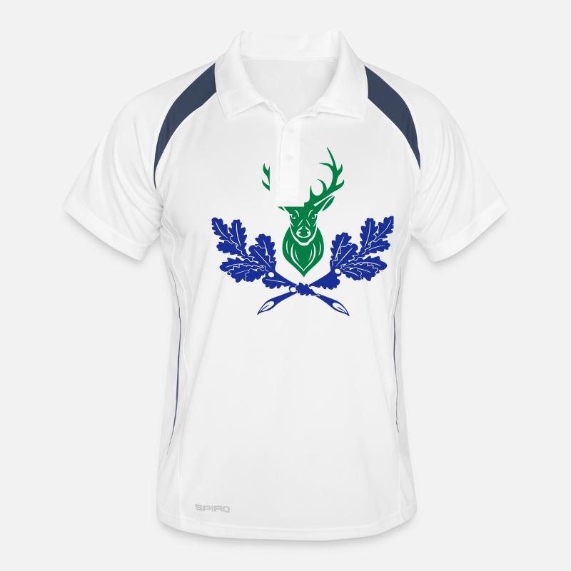 Hirsch Geweih Eiche Logo Männer Polo atmungsaktiv