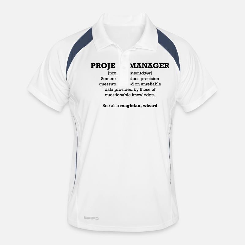Project manager - wizard - Männer Polo atmungsaktiv - Weiß/Navy
