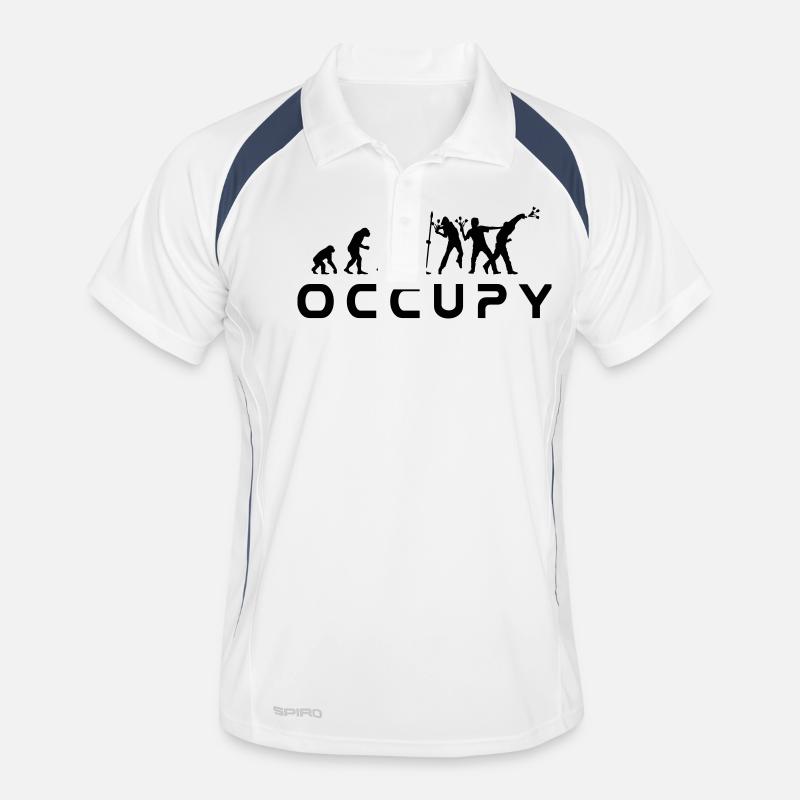 evolution_occupy - Men's Polo breathable - white/navy