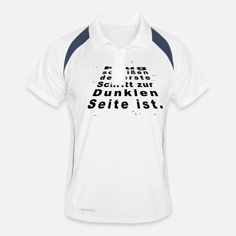 Klugscheißen - Männer Polo atmungsaktiv - Weiß/Navy