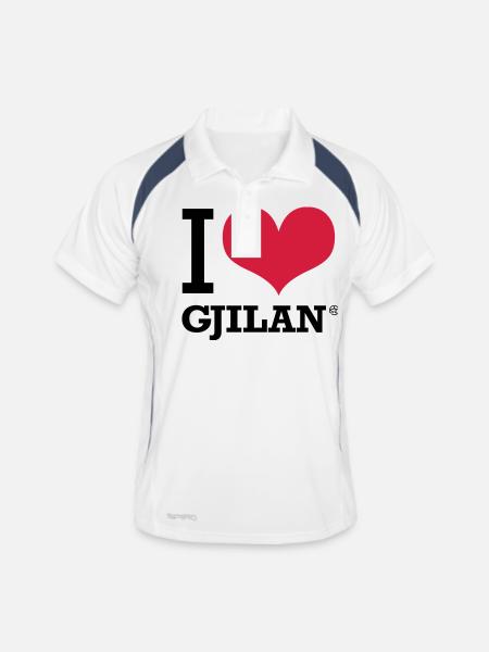 I LOVE GJILAN - Polo respirant Homme - blanc/marine - Devant