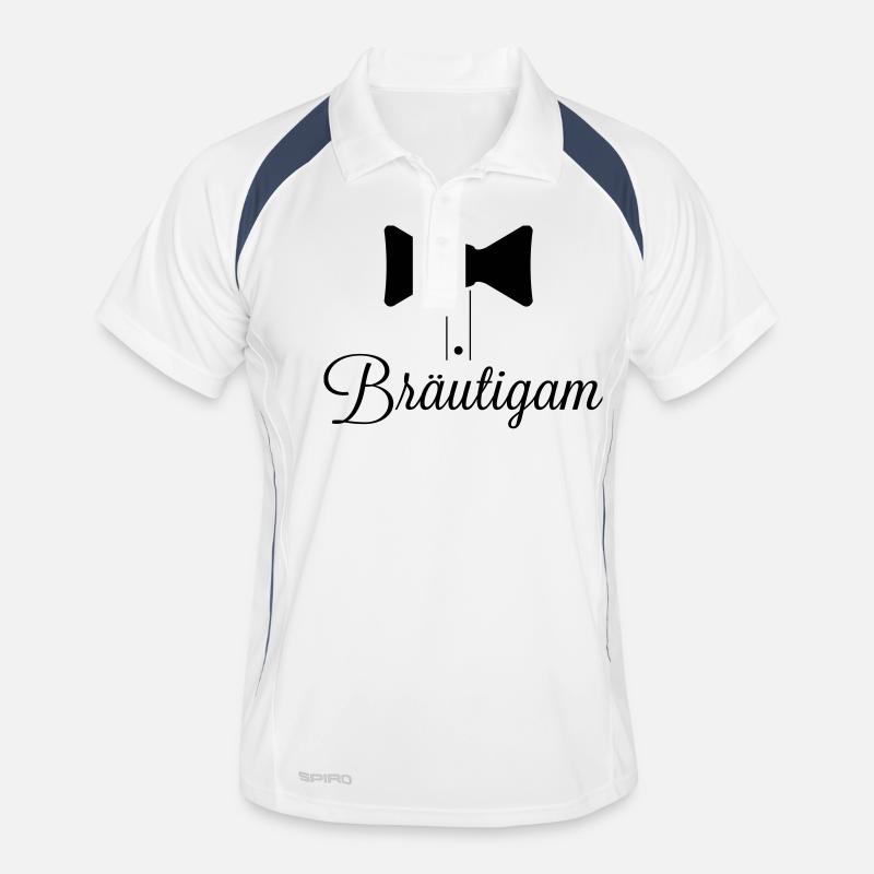 bräutigam - Männer Polo atmungsaktiv - Weiß/Navy